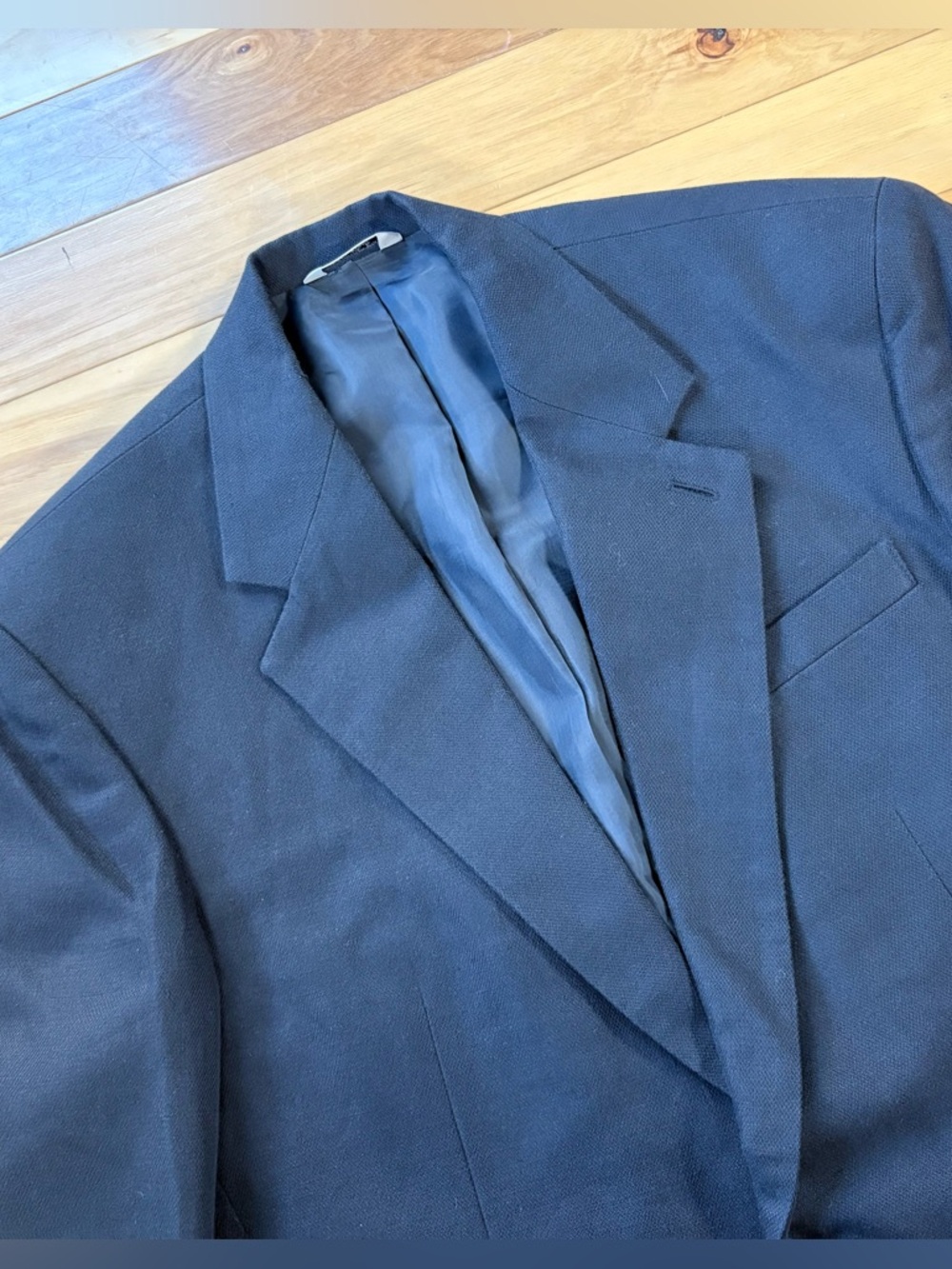 AKA Eddie Bauer Vintage Blazer Mens Sz 40 Black Linen Blend Sport Coat